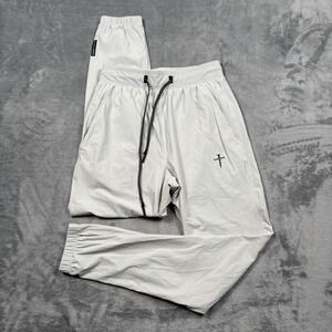 Three Nails Pants Mens Small Gray Performance Jogger Athletic Zip Pocket
